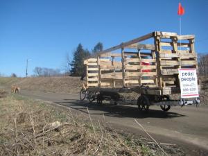 Moving newly constructed compost bins